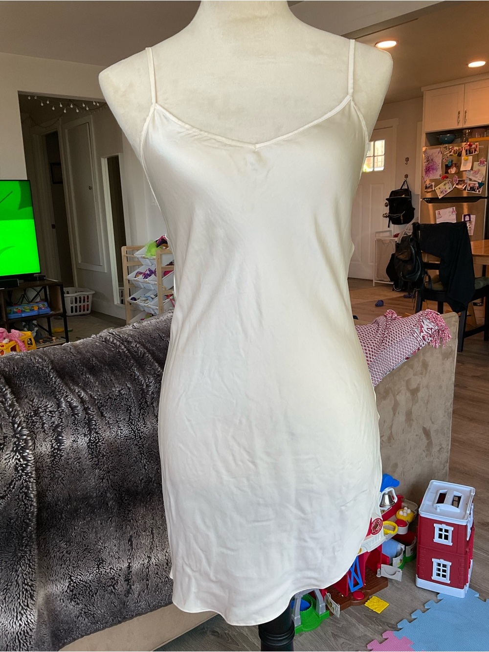 🍨MISBHV Silk Slip Dress Ivory Cream - Size Small Quiet Luxury